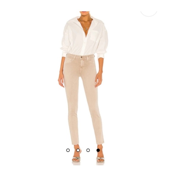 Mother Denim “The Looker” crop soft corduroy pants in ivory / Hopscotch - Picture 2 of 10